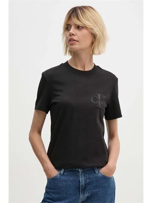 satin applique regular tee CALVIN KLEIN JEANS | J20J223925BEH